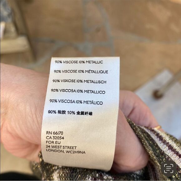 We the free metallic thread striped long sleeve lightweight top size medium - Picture 8 of 10